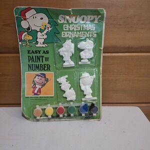 Peanuts Snoopy Christmas Paint by Number Ornaments Set 1958 NEW Vintage 50s